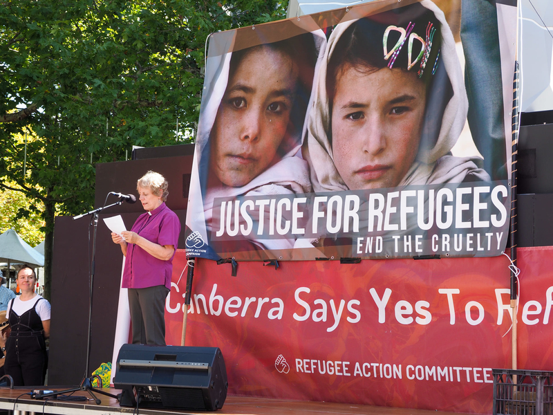Rallying for refugees on Palm Sunday