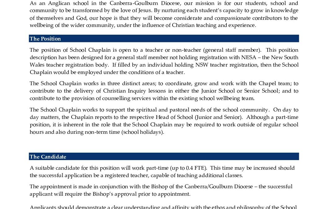TASG School Chaplain